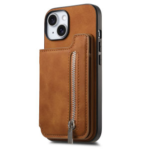 Magnetic Wallet iPhone 13 14 15 16 Pro Max Leather Case Cover Detachable Card Holder Zipper Coin Purse iPhone 16 Plus Casing Full Body Shockproof Protective Phone Case Accessories