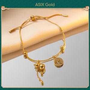 ASIX GOLD สร้อยข้อมือกวักมือเรียกชุบทอง 24K สร้อยข้อมือสําหรับน้ําเต้า กําไลข้อมือผู้หญิง สร้อยข้อมือนําโชค ไม่ดําคล้ํา ไม่ลอก ของขวัญที่สวยงาม