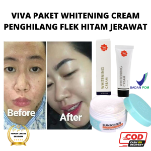 Viva Whitening Cream SPF50 - Paket Perawatan Kulit Premium dengan Vitamin C & A Pelembap Muka Anti-Aging untuk Semua Tipe Kulit