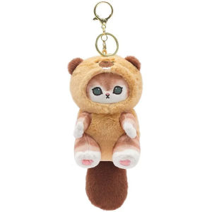 Cat Plush Keychain Shark Pendant Soft Stuffed Doll Kawaii Anime Bag Charm Gift