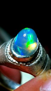 Cincin Perak Batu Kalimaya Kristal Jarong Super Siang Malam