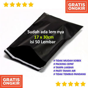 plastik Polymailer HITAM 17x30cm isi 100 Plastik packing Hitam 17x30cm Amplop Packing