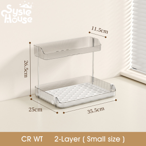 Sysie House ชั้นวางของ ที่วางแก้ว ที่เก็บเครื่องสำอาง และชั้นวางอเนกประสงค์ 2 ชั้น / 3 ชั้น พร้อมถาดระบายน้ำ [JW8662]