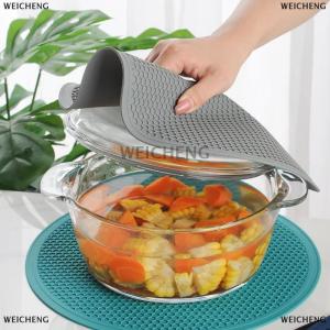 [COD] WEICHENG Lớn Silicone mat Coaster chịu nhiệt placemat tổ ong nonslip nồi chủ bảng Mat Vòng cup Mat phụ kiện nhà bếp