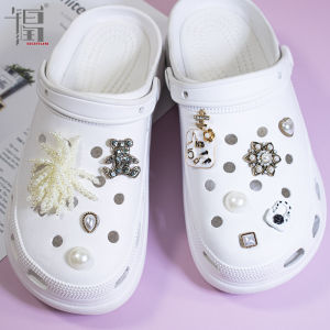 INS Jibbitz Charms Shoes Accessories DIY Hand-woven Pearl Flower Vintage Shoes Decoration for Crocs
