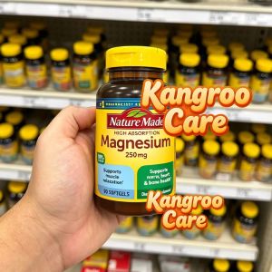 Viên Uống Bổ Sung Magie Nature Made Magnesium 250mg 90 viên - Chỉ 1 viên nang mềm mỗi ngày Magnesium 400mg Extra Strength cung cấp gần đủ lượng Magie cần thiết cho một người trưởng thành.