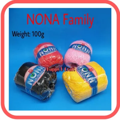 (1 Roll) 100gram Benang Crochet Yarn Knitting Yarn NONA Family
