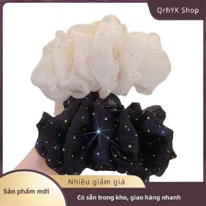 Hàng có sẵn✨ Mùa Hè Ngọt Ngào Lưới Vải Tuyn Sao Bong Bóng Tóc Claw Clip Cho Phụ Nữ Rắn Ponytail Clip Phụ Kiện Mũ