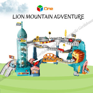 LION MOUNTAIN ADVENTURE Track Parking Mobil Mainan Anak