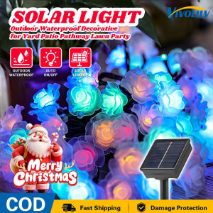 VIVOLILV Fast Delivery Shipping⚡️Solar Christmas Light Garden Light Outdoor Waterproof LED Solar Fairy Rose String Light Flower Solar Christmas Lights 100 Led Waterproof Outdoor Garden Decor Fairy Light