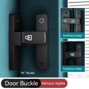 DUDAN 90°/180° Door Bolts Luminous No Punching Flipping Door Lock Hardware Anti-theft Plug Baby Safety Lock Indoor