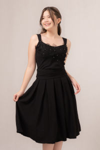 RIMINI- Dress Wanita Gaun Pesta Broklat Yukensi Flower Plisket Midi XS-XL - Auberta Dress 85933