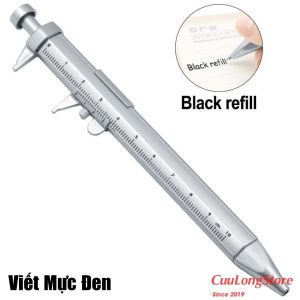Bút Viết Bi Đa Năng Tích Hợp Thước Đo Chiều Dài Độ Dày đầu bi 1mm ứng dụng cho học sinh văn phòng và làm việc kỹ thuật xây dựng