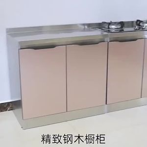 LZ-Stainless steel kitchen cabinet cupboard hob cabinet kitchen cabinet storage cabinet combination cabinet simple assembly for rent