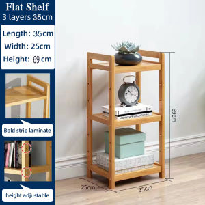 3/4layers Book shelf Rack Bathroom Shelves Toilets Bamboo Storage Shelf Multilayer Floor Type Bookshelf Wooden Storage Rack Bedroom Kitchen  Storage Rack Modern Bookshelves Organizer Bookshelf for Office