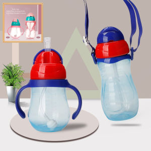 Baby Sippy Cup Soft Spout Kids Leak-proof Straw Cup with Handle Feeding Nursing Water Juice Bottle