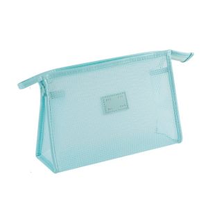 BFCGBH Portable Mesh Handheld Makeup Bag Lightweight Square Transparent Mesh Cosmetic Bag Simple Zipper Cosmetic Cases Data Cable Storage
