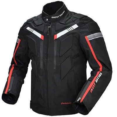 ♦︎✔︎ GHOST RACING Waterproof Motorcycle Armor Jacket Reflective Off-road Motocross Jacket Racing Riding Motorbike Protector Gear Neck