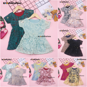 (BISA PILIH WARNA) Dress Raisa Brukat uk Bayi - 8 Tahun / Baju Kondangan Lebaran Dres Brokat Anak Perempuan Gaun Brukat Pesta Import Natal Baby Cewek Alinkidos