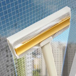 ECOCOKU หัวปรับได้ แปรงหน้าจอด้ามยาว 2 ใน 1 สามารถเปลี่ยนได้ เครื่องมือทำความสะอาด ขัดถูที่ทรงพลัง ไม่มีรอยขีดข่วน ไม้กวาดน้ำ ทำความสะอาดหน้าต่าง