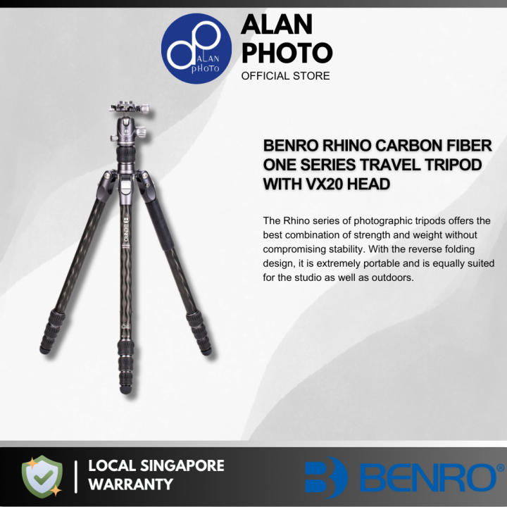 Benro Rhino Carbon Fiber One Series Travel Tripod with VX20