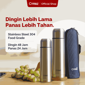 Cypruz Botol Air Stainless + Tas Tahan 24 Jam Lliter