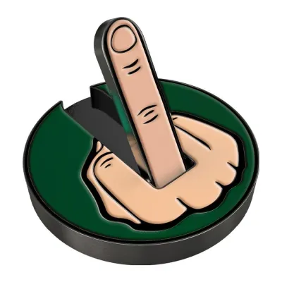 BMFUEW Funny Golf Balls Middle Finger Golf Ball Marker Middle Finger Ball Marker Funny Golf Ball Markers Alignment Ball Mark Green Golf Cap