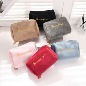 EXCES Multifunctional Zipper Mini Lipstick Pouch Handbags Cosmetic Bags Velvet Makeup Bags