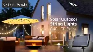 Solar String Light G40 Bulbs Solar Outdoor Waterproof Lighting Bulbs for House Garden Party Deco
