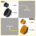 BUILDMATE Ingco 2PCS/SET Soft, Medium, and Hard Bristle Brush Set 1/4" Inch Hex Shank Drill Cleaner Brush Kit - HT2. 