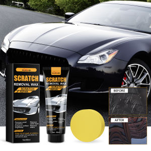 Homonth SCRATCH REMOVAL WAX 1set - Sáp xóa trầy xước sơn xe ô tô đánh bóng phục hồi bề mặt sơn loại bỏ vết xước nhẹ và vết ố tăng độ sáng bóng cho sơn dễ sử dụng với miếng bọt biển phù hợp với nhiều màu sơn xe và xe máy sáp chăm sóc sơn xe đa năng