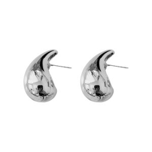 Chunky TeardropWater droplet Stud Earrings 18K Gold Plated Silver • 316L Stainless Titanium Steel Waterproof Non Tarnish Hypoallergenic Earring For Women ER351
