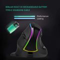 JOMAA Rechargeable Vertical 2.4G Wireless Mouse with RGB Color Gaming Mouse prevents mouse hand for Gamer Laptop Computer Ergonomic Mice. 