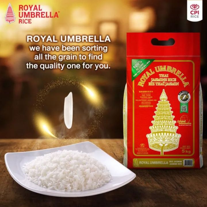 Rice Royal Umbrella Thai Jasmine Rice 5kg/Golden Peony Jasmine Rice 5Kg