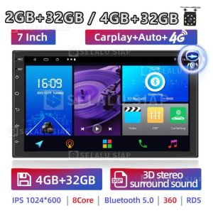 (hadiah)4GB+32GB 7/9/10  Inch Android 12 Radio Stereo Mobil ROM Bluetooth WiFi GPS Navigasi Head Unit dengan Layar IPS 2.5D Android 9 inch Mobil Stereo Radio Car Multimedia MP5 GPS WIFI Double Din Bluetooth MP5 Head Unit Full Touch Kamera gratis