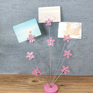 ที่ตั้งที่เก็บจอแสดงผลรูปดอกไม้8สาขาทำจากโลหะสำหรับตกแต่งชั้นวางของขนาดเล็กกระดาษโน้ต