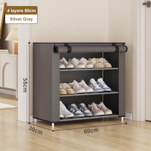 SPACEMADER Shoe Rack Organizer Home Use Simple Shoe Cabinet Multifunctional Shoe Rack Organizer Stainless Steel