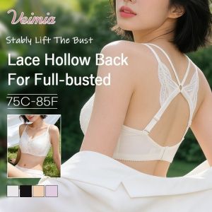 【OFFICIAL】VEIMIA Sheer Lace Bra Soft Wire Support For Full Busts With Detachable Straps