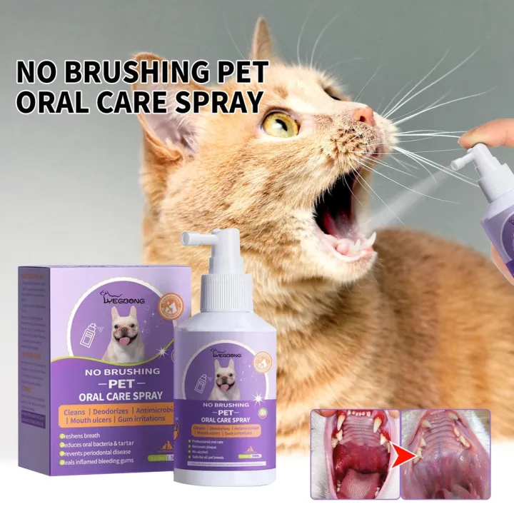 แปรงสีฟัน 【Free-style】สเปรย์ฉีดช่องปากสัตว์เลี้ยง น้ำยาบ้วนปากแมว  น้ํายาดับกลิ่นปาก ลดคราบหินปูน