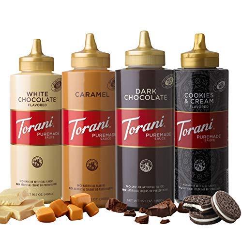 Torani Puremade White Chocolate Sauce – 16.5 Oz Bottle For Coffee & Desserts-539979