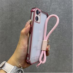 Case for OPPO Reno 7 5g oppo reno 7 4g phone casing Softcase Silicone shockproof Cover new design aesthetic clear with Lanyard for girls SJST01
