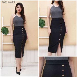 C0D MM 8330 8320 ROK SPAN/ rok span wanita import/ rok span bestseller/ korean style Rok selutut Rok Kerja Rok Polos ROK PANJANG ROK MAXI
