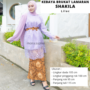 KEBAYA SET MODEL KEKINIAN BRUKAT TILE BORDIR MUTIARA SHAKILA