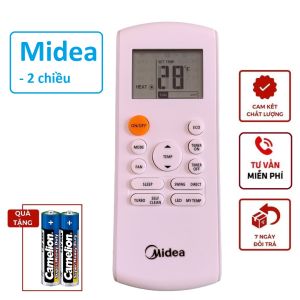 Điều khiển điều hoà Midea 2 chiều Remote máy lạnh media 2 ngựa- Hàng tốt Tặng kèm pin model 9000-24000PTU