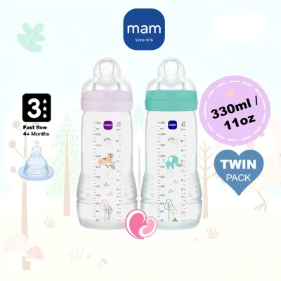 MAM Baby Feeding Bottle 330ml / 11oz - Twin Pack Easy Active