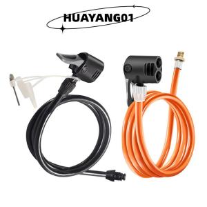 HUAYANG01 [HOT FASHION] 70 80 120CM Bike Air Pump Extension Tube Pump Bicycle Hose Air Pump Connector Bike Air Pump Tire Inflator Nozzles Accessories