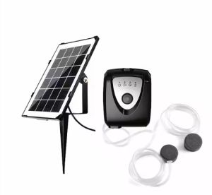 24V Solar Oxygen Supply Pump Portable Silent Aquarium Pond Aerator for Home Fish Farming Outdoor Use with 5m Cable