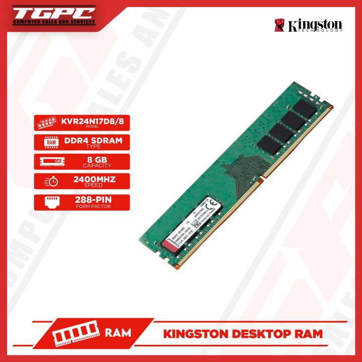 Kingston 8Gb Ram DDR4 2400 MHz kvr24n17d8/8 Desktop Ram Local