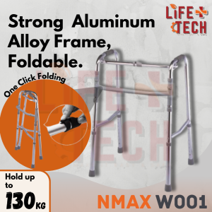 LightWeight Foldable Height Adjustable Reciprocal Walking Frame 2 IN 1 | Tongkat 4 Kaki | Elderly Crutch Aluminium Alloy