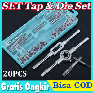 【Dikirim dlm 24jam】12 Pcs Hand tap and die set Alat Snai dan Tap Ulir Baut Senai Die Senei hand tap set kunci pas set Pro Mati M6-M12 Baut Mur Peralatan Tangan Logam Paduan